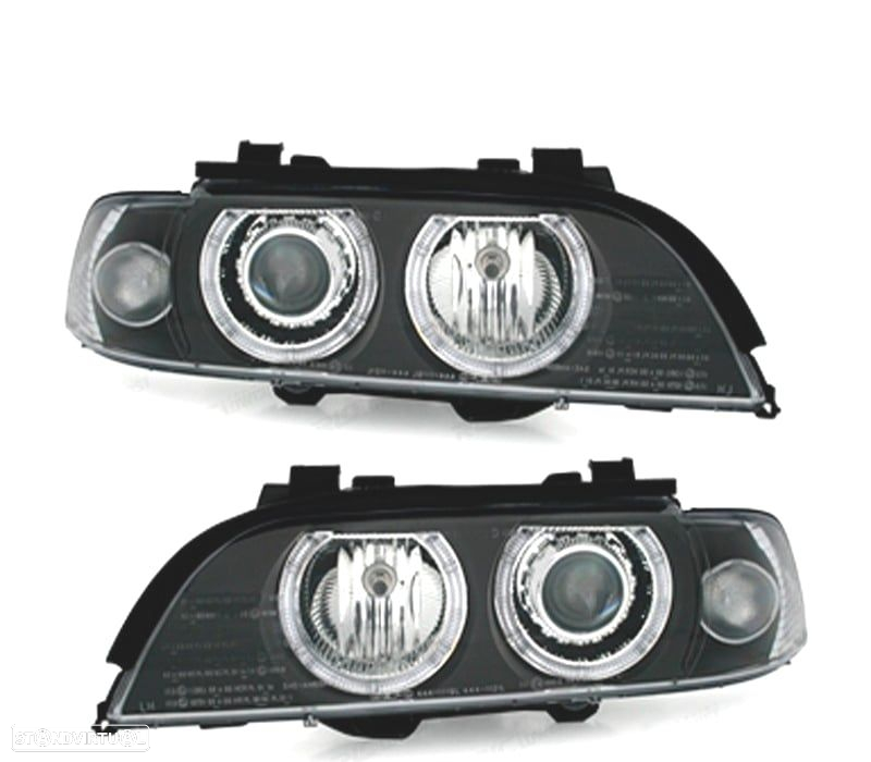 FAROIS ANGEL EYES PARA BMW SERIE 5 E39 FUNDO PRETO - 2