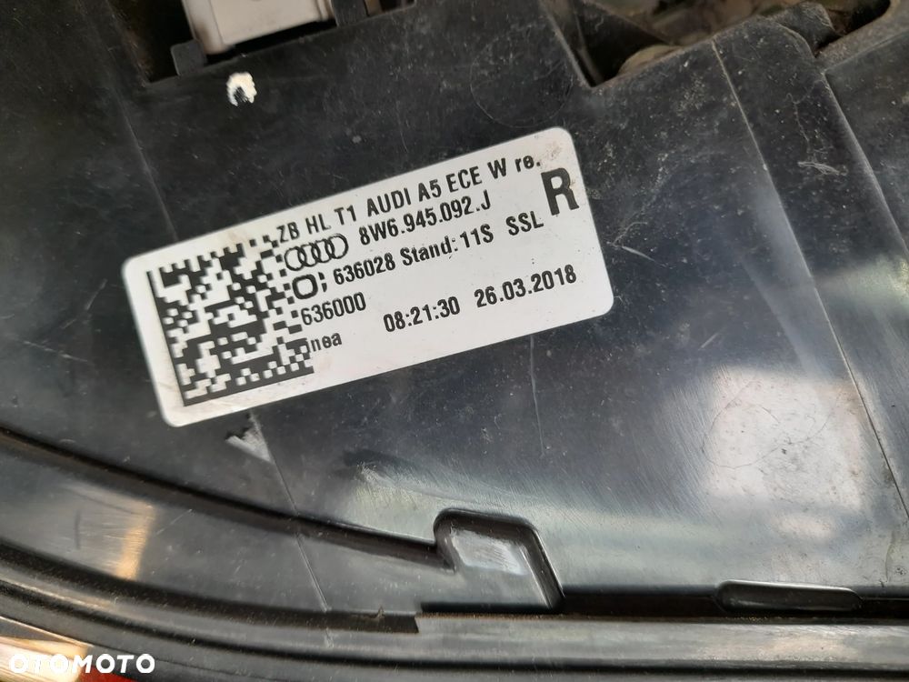 AUDI A5 S-LINE  SPORTBACK ZDERZAK LAMPY  TYŁ 8W6945092J 8W6945091J - 5