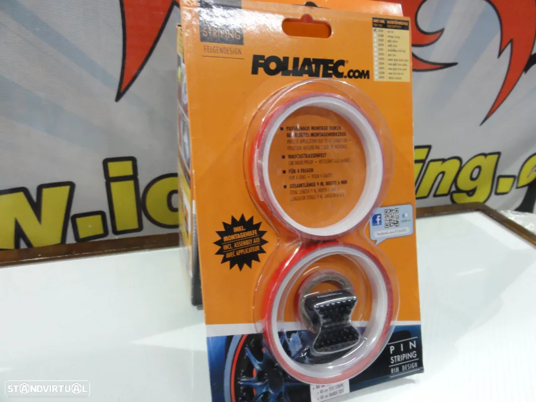 Fita para jantes foliatec em VERMELHO, VERMELHO NEON,LARANJA, AZUL RACING, AZUL TURQUESA, BRANCO, VERDE, VERDE NEON, ROSA, LARANJA, AMARELO, AMARELO NEON, AZUL GT - 3