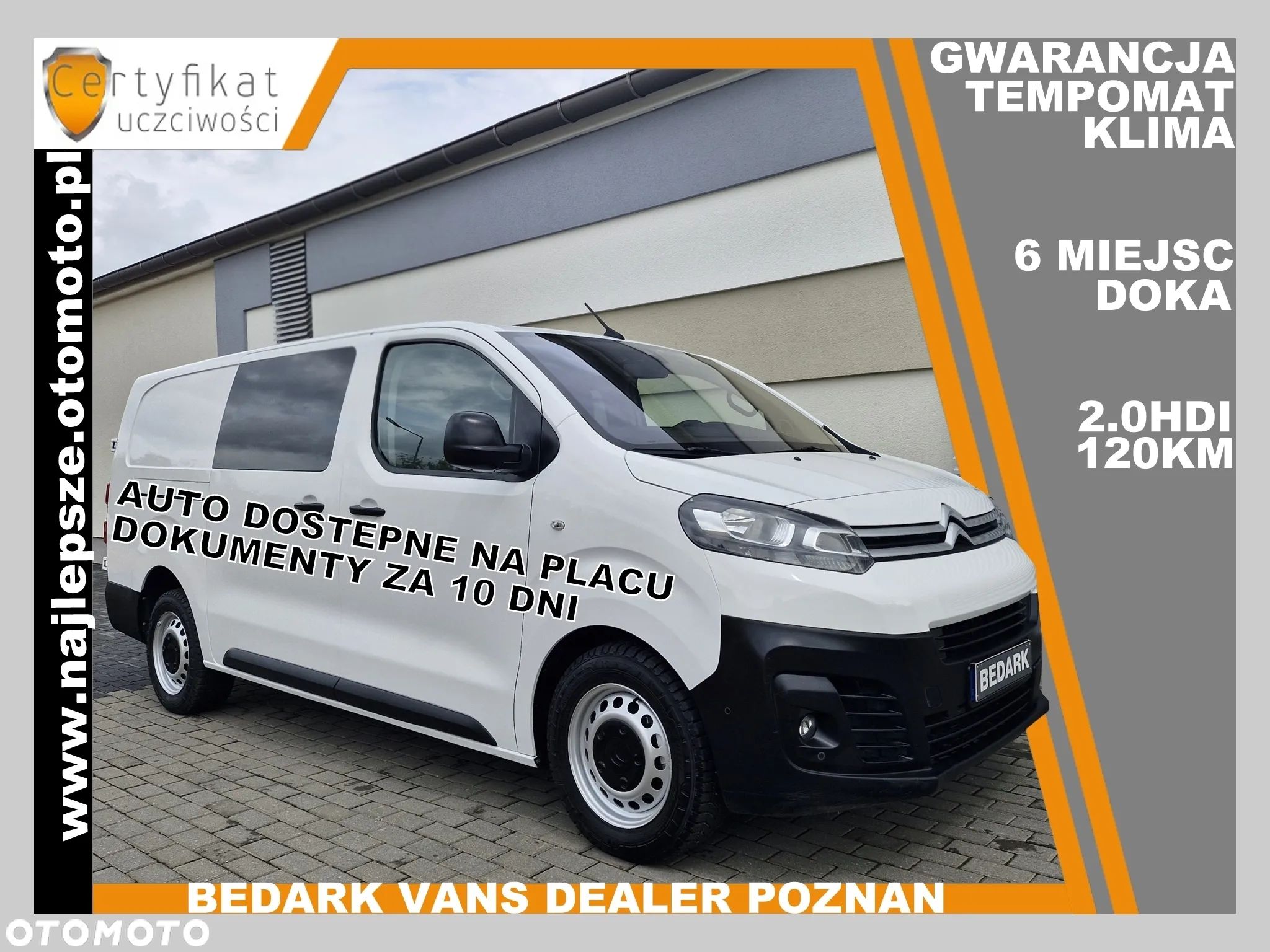 Citroën Jumpy, BRYGADÓWKA, 2019 X, 6 miejsc DOKA, klima, tempomat - 1