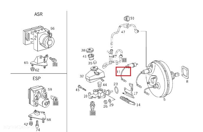 MERCEDES WIELE MODELI Czujnik wspomagania hamowania OE - 2