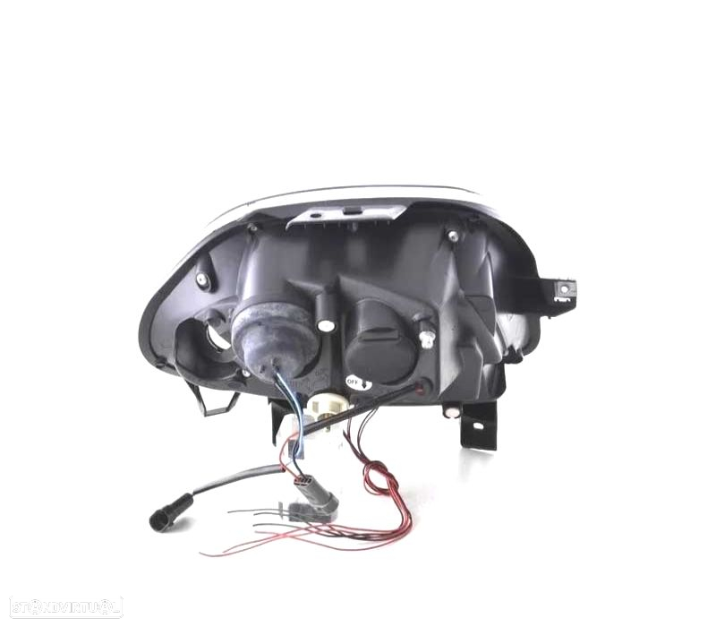 FARÓIS ANGEL EYES PARA RENAULT CLIO 98-01 FUNDO PRETO - 2