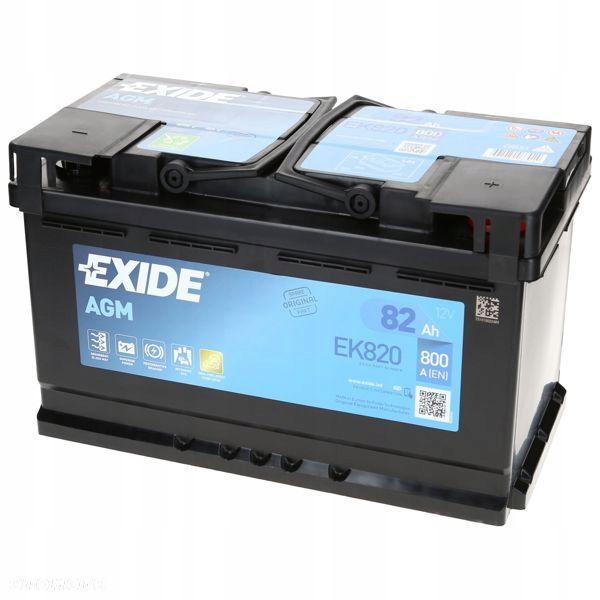Akumulator Exide EK820 12V 82Ah 800A L4 AGM StartStop - 23,3 kg - 4