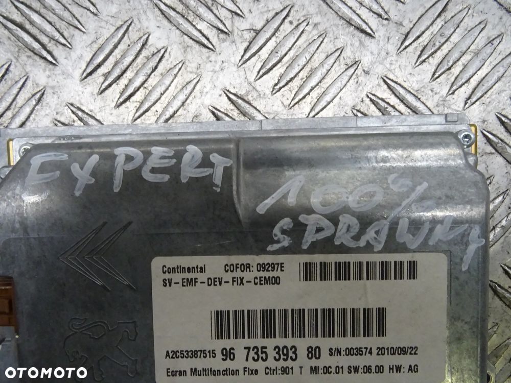 PEUGEOT EXPERT 06-12 2.0D 120KM WYŚWIETLACZ RADIA A2C53387515 - 2