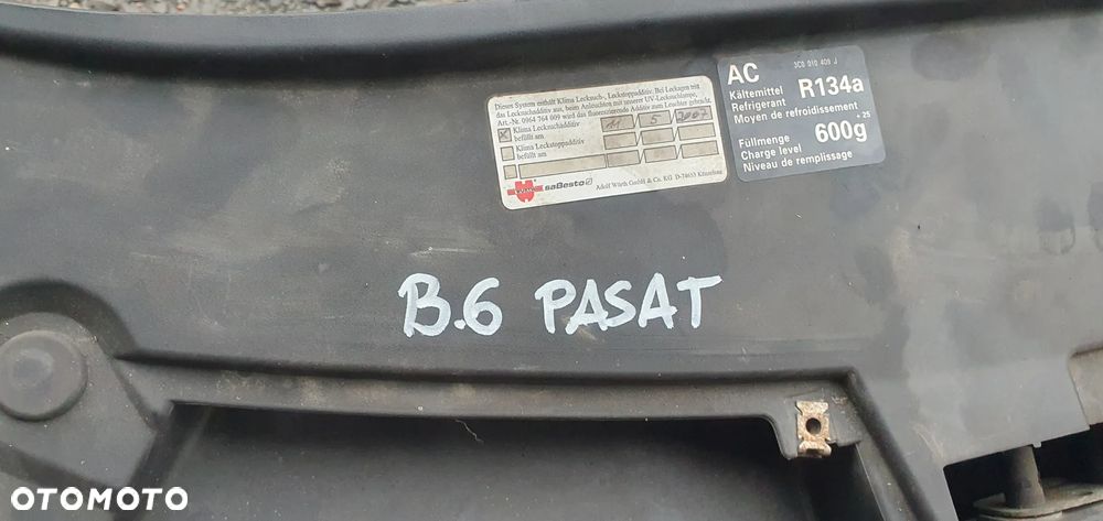 Pas przedni wzmocnienie chłodnica chłodnice wentylatory VW Passat B6 2.0 TDI 3C0121253Q - 10