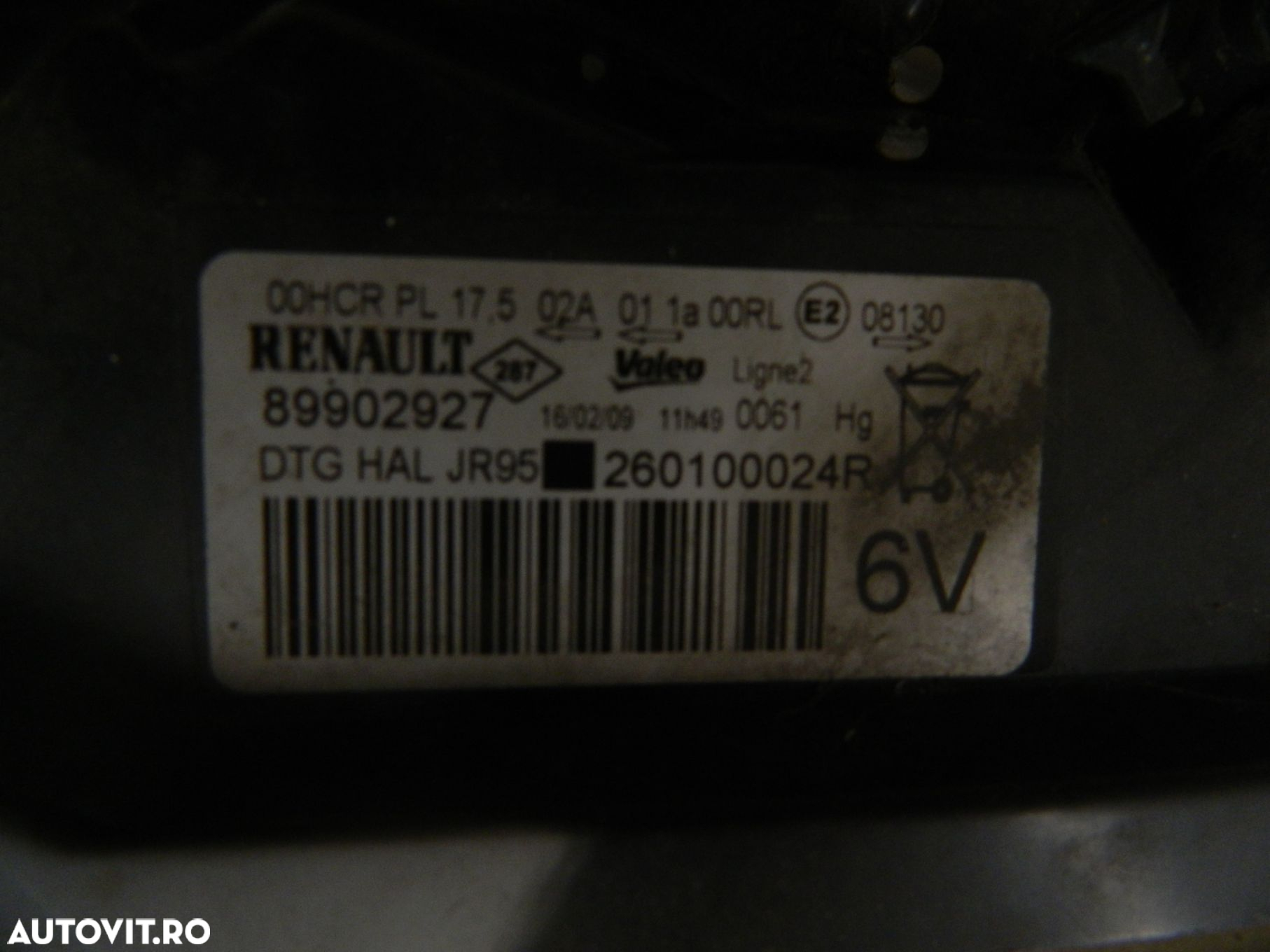 Far deapta Renault Scenic, 2009, 2010, 2011, 2012, 2013, cod origine 260100024R. - 4