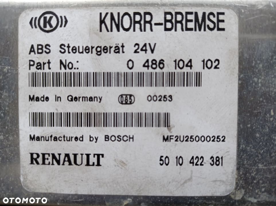 STEROWNIK MODUŁ ABS RENAULT PREMIUM 5010422381 0486104102 - 3