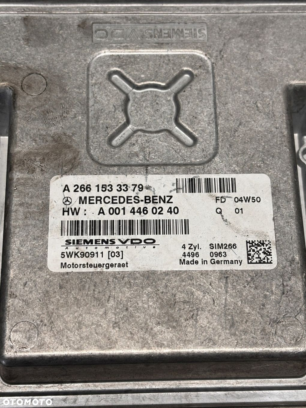 STEROWNIK KOMPUTER SILNIKA MERCEDES A W169 2.0 B A2661533379 5WK90911 - 3