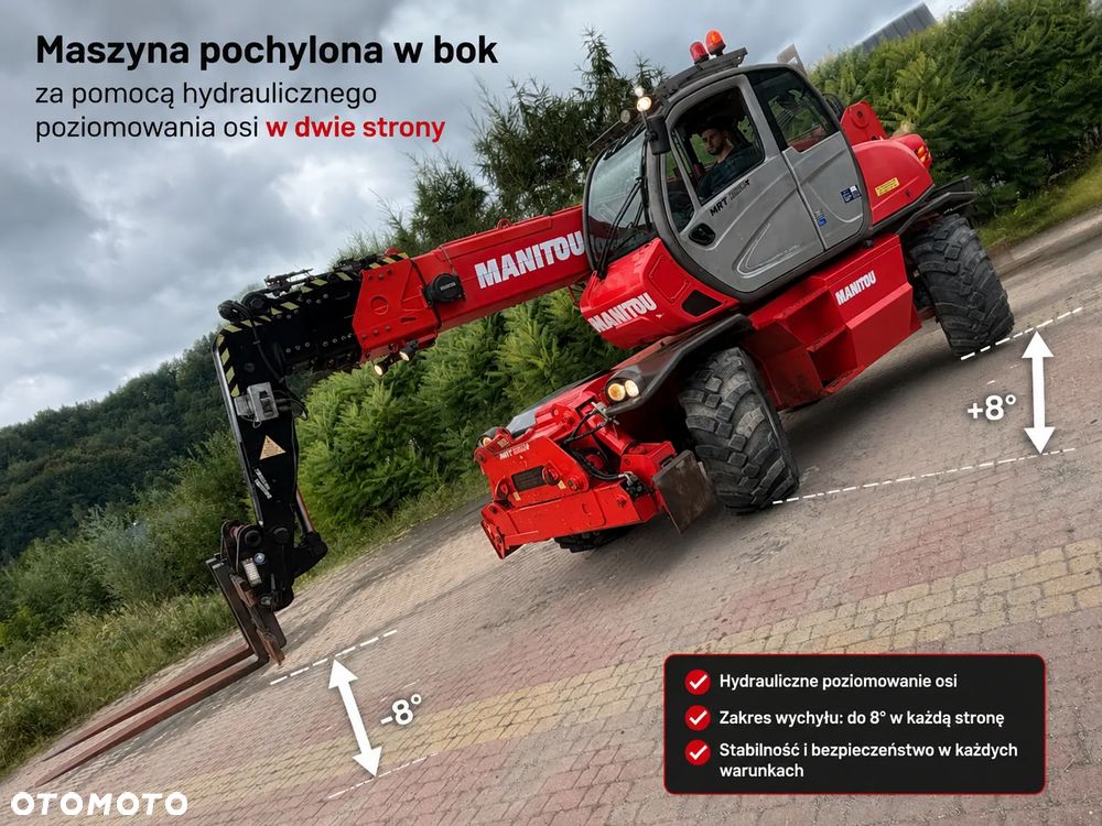 Manitou MRT2150+PRIVILEGE Ładowarka teleskopowa 4x4 ROTO 21metrów. 5 ton udźwig. Bez AdBLUE bez DPF. Maszyna jak Nowa z Norwegii 5300 mtg. 2015 rok. Obrót pełny. Zero luzów wycieków. Zadbana maszyna z Fermy Norweskiej. Silnik 160 Km. AUTEC zdalne sterowanie. Ani deka luzów czy wycieków. Opony jak Nowe. Pełny Oryginał. Niski przebieg. Stabilizatory. Zamki na tłokach. OKAZJA. Jest to model przystosowany do pracy z koszem. - 2