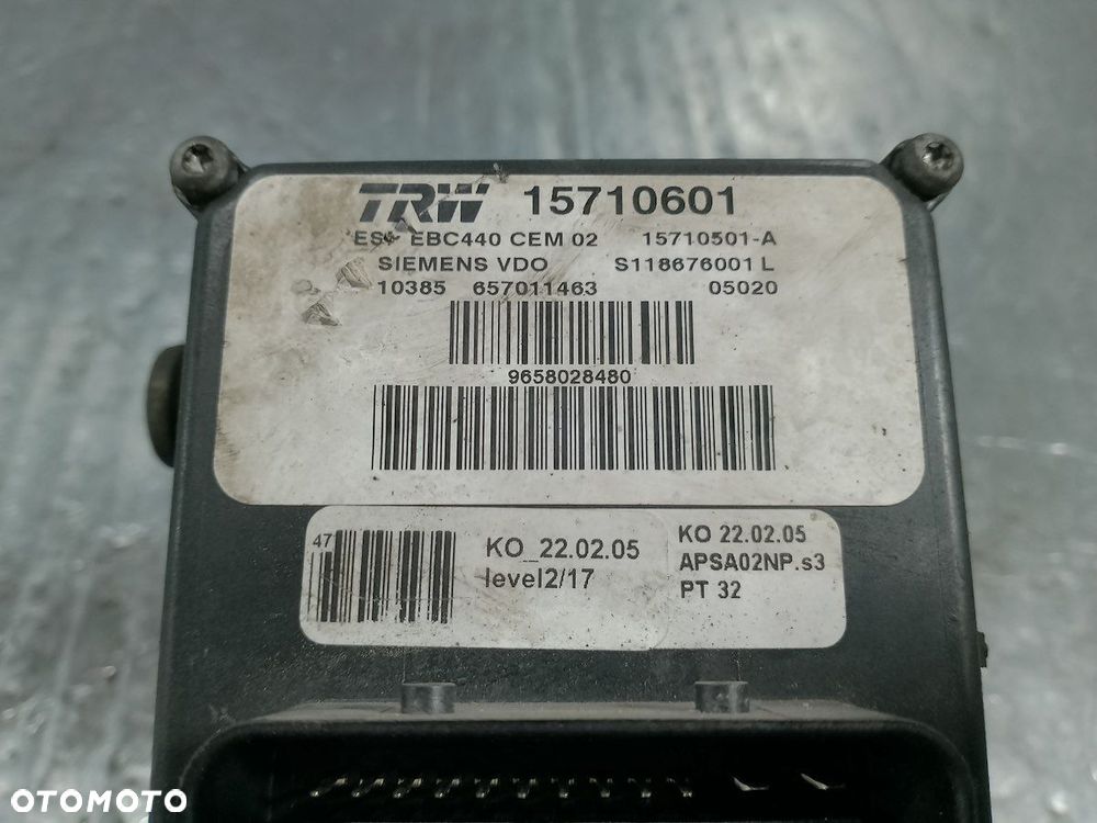 POMPA ABS PEUGEOT 407 9658028480 15710501-A  S118676001 2.0 HDI - 7