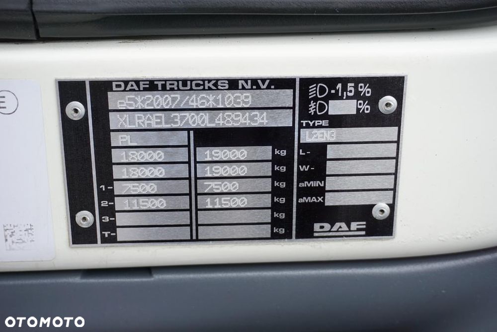DAF / LF / 290 / E 6 / FIRANKA + WINDA / ŁAD. 9 970 KG / 19 PALET - 11