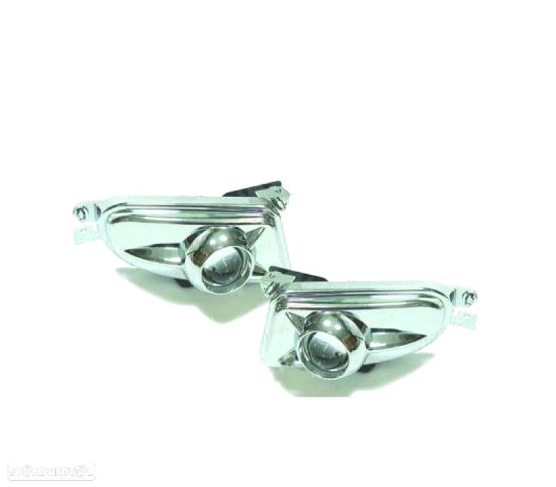 FARÓIS NEVOEIRO COM PROJETOR MERCEDES E W210 99-02 CLK 97-02 SLK 96-00 CROMADOS - 1