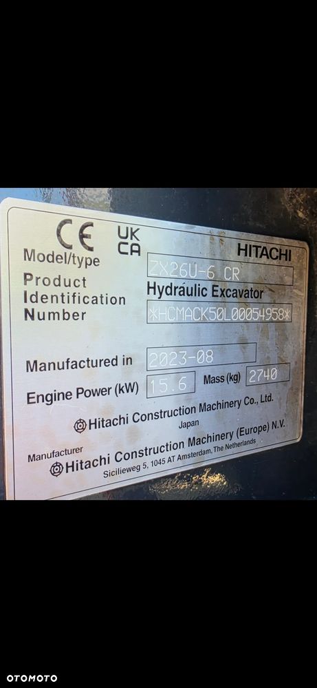 Hitachi Zx26u-6cr Zx26 u zx 26u zx 26 u 6cr 6 cr - 28