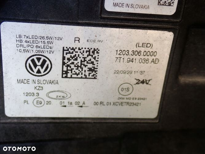 VW T7 FULL LED 21- reflektor prawy lampa prawa 7T1941036AD - 7