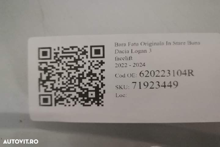 Bara Fata Originala  In Stare Buna Dacia  Logan  3 [facelift] [2022 - - 7