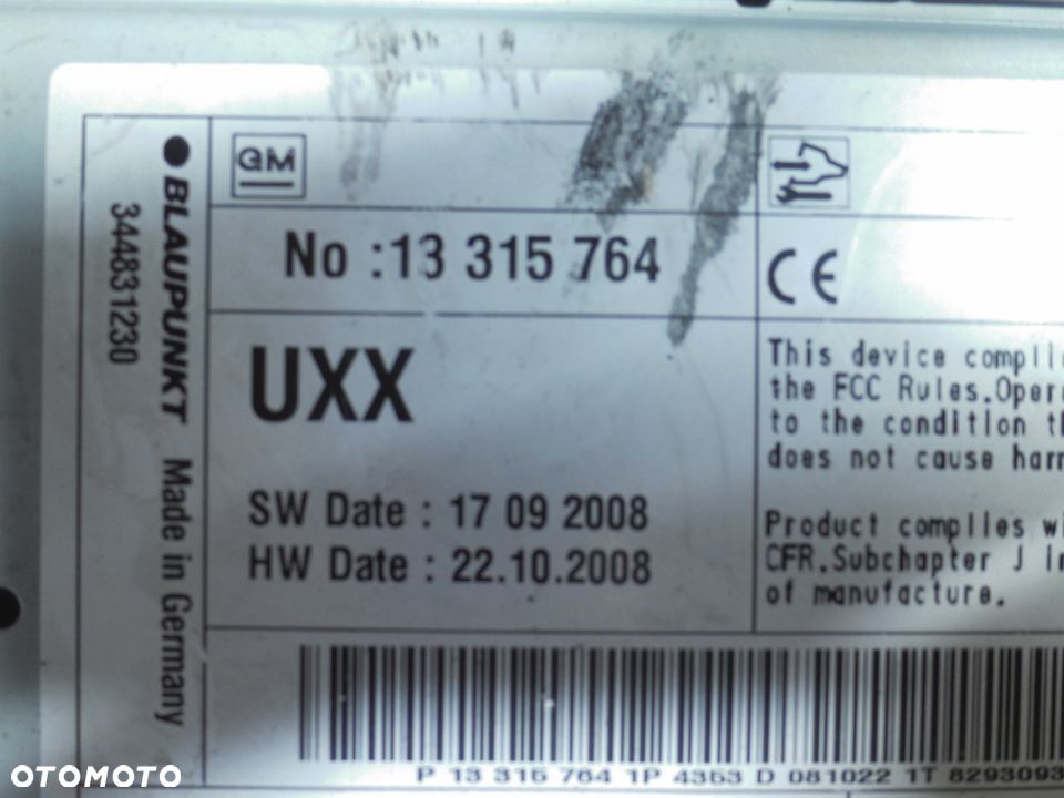 OPEL INSIGNIA A RADIO CD 13315764 WERSJA EUROPEJSKA - 2