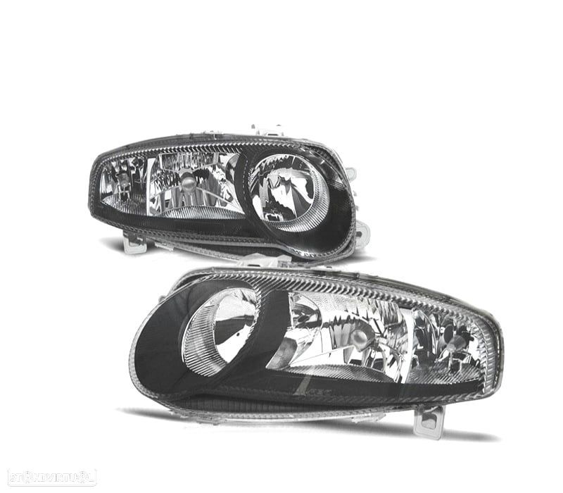 FARÓIS FRONTAIS ALFA ROMEO 147 LOOK GTA. FUNDO PRETO - 1