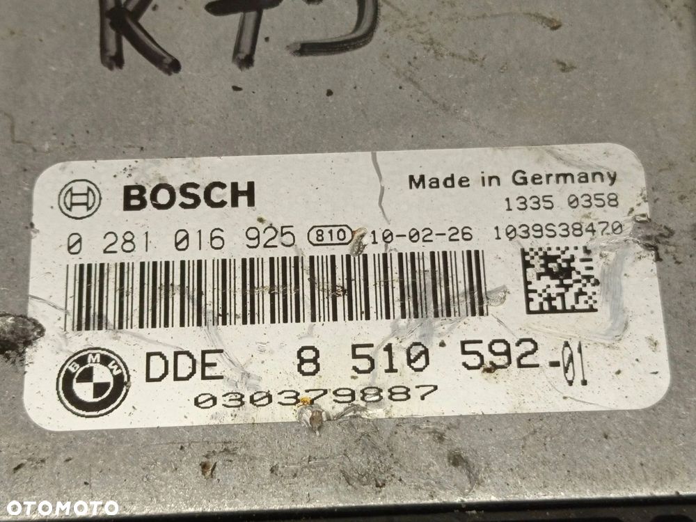 STEROWNIK KOMPUTER BMW E87 E90 E91 2.0 D N47D20C 8510592 0281016925 - 5