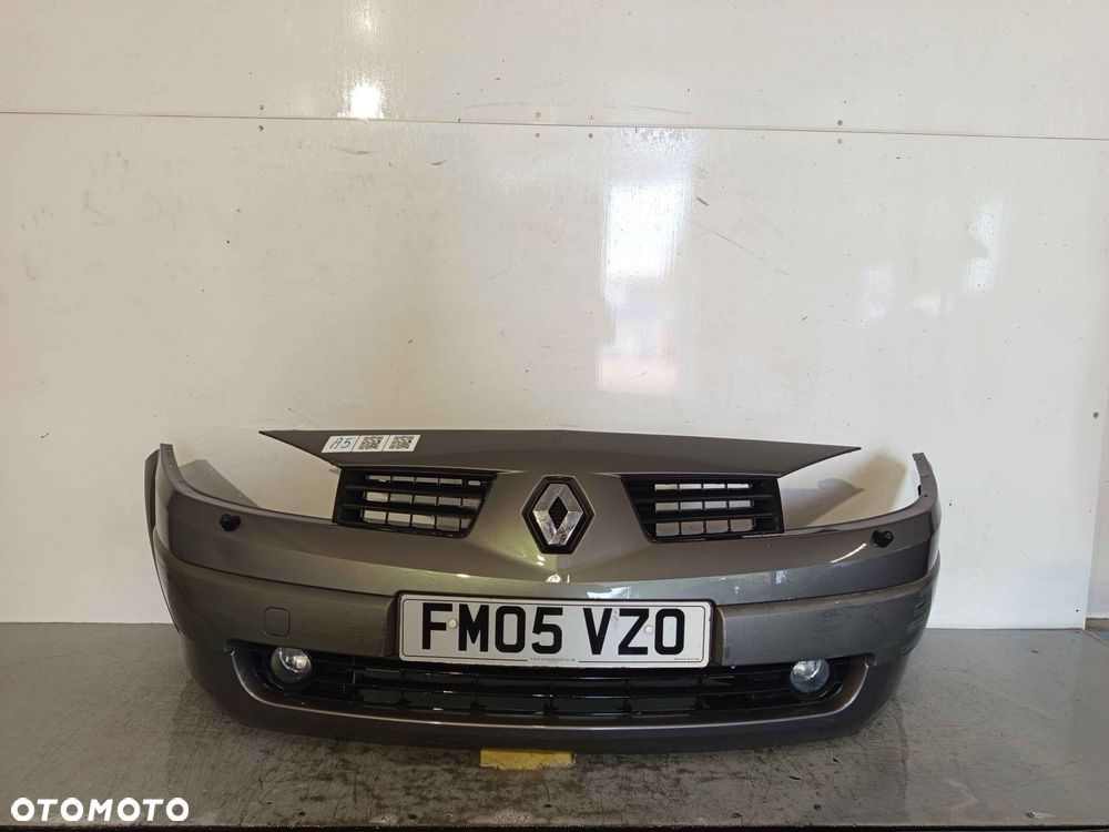 + ZDERZAK PRZÓD PRZEDNI RENAULT MEGANE II 2 TEB66 SZARY GRAFIT SPRYSKIWACZE LAMP XENON HALOGENY - 1