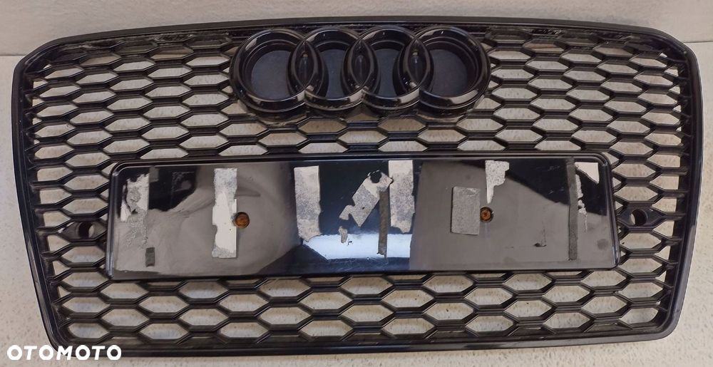 AUDI A7 C7 10-14 S-LINE GRILL ATRAPA ZDERZAKA CZARNY POŁYSK WZÓR RS7 - 3