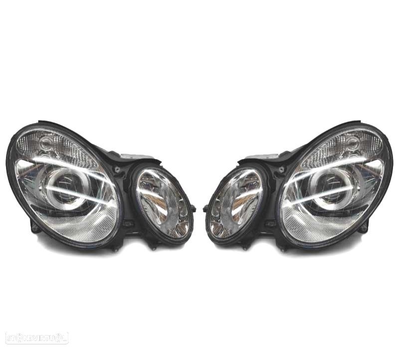 FARÓIS OPTICAS XENON PARA MERCEDES W211 E CLASSE 02-06 - 1