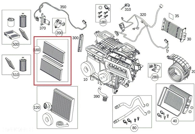 MERCEDES CITAN W415 Zestaw filtr kabinowy 2szt - 5