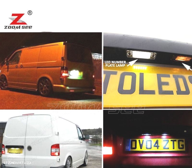 KIT COMPLETO DE 22 LÂMPADAS LED INTERIOR PARA VOLKSWAGEN VW TRANSPORTER CARAVELLE MK5 T5 2003 -2015 - 5
