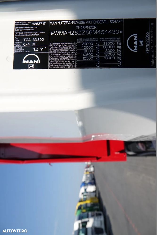 MAN TGA 33.390 / 6X4 / CAMION BASCULANTE PE 2 FETE / HIDROBOARD / MANUAL / IMPORTAT - 38