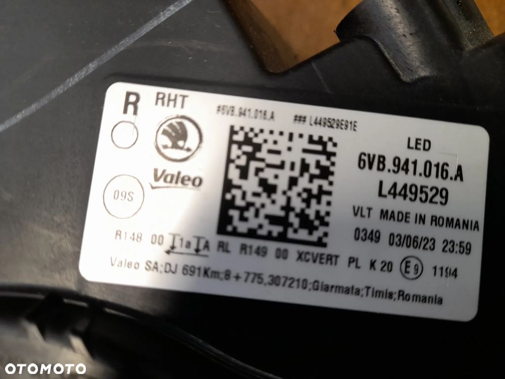 SKODA FABIA 4 IV LAMPA PRAWA FULL LED PRZEDNIA PRZÓD 6VB941016A - 10