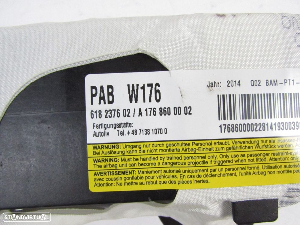 Airbag Passageiro Seminovo/ Original MERCEDES-BENZ A-CLASS (W176)/MERCEDES-BENZ... - 3