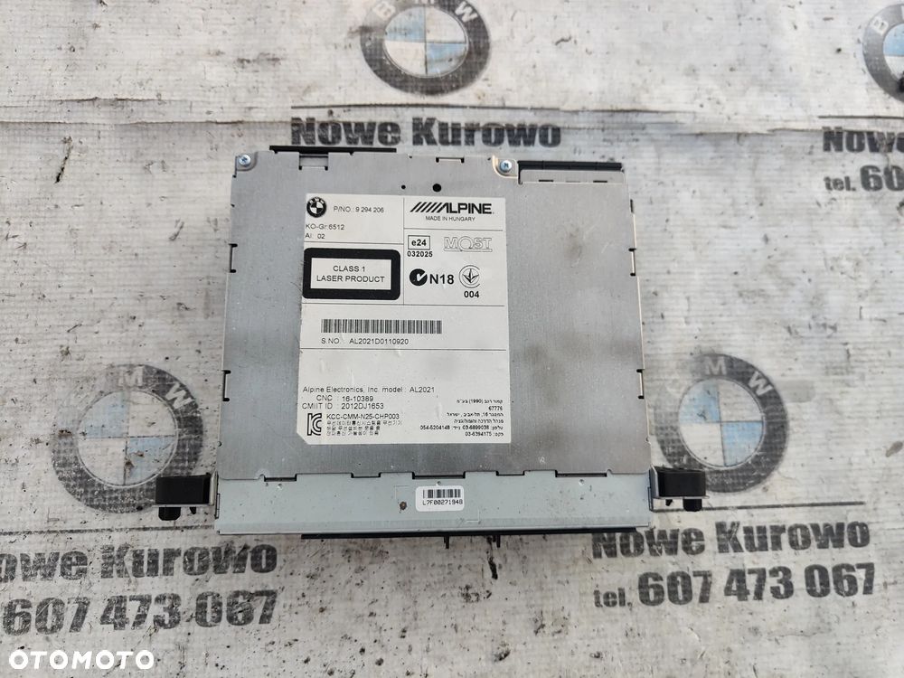 BMW F10 F11 Radio Czytnik nawigacji DVD 9294206 - 1
