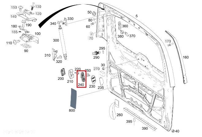 MERCEDES VITO W447 W448 Odboj stoper klapy bagaznika OE - 2