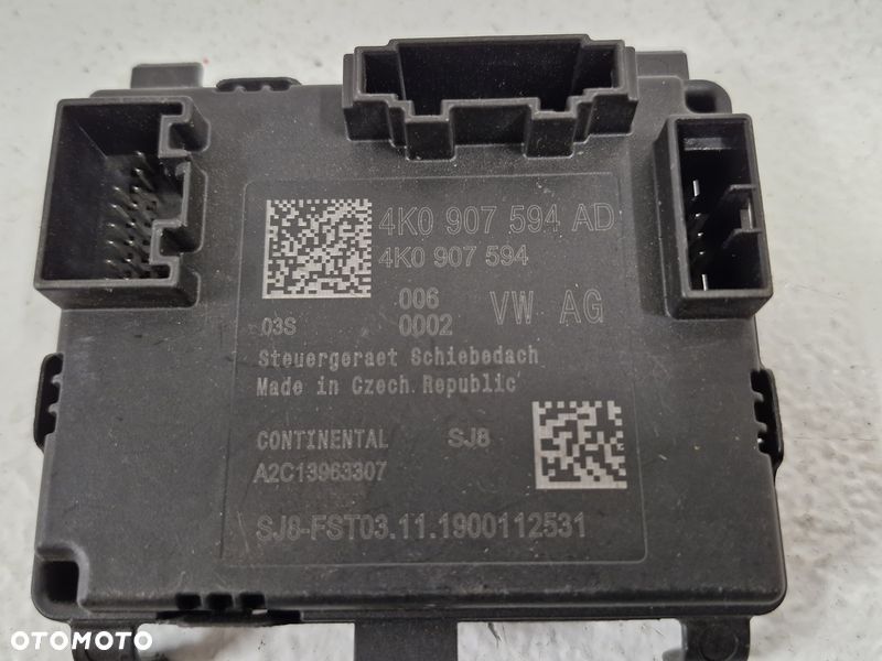 AUDI A8 D5 MODUŁ STEROWNIK SZYBERDACHU 4K0907594AD - 2