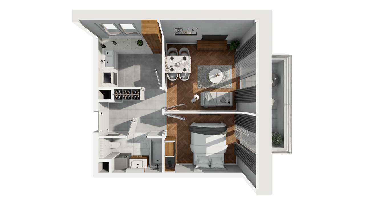 2-pokojowe mieszkanie 41,56 m² | Banacha 12 | Nr 24