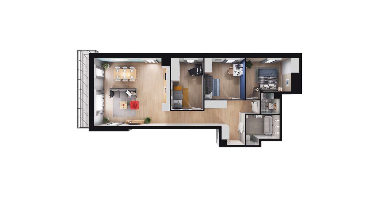 4-pokojowe mieszkanie 84m2 + balkon Bez Prowizji - Pełny obrazek: 2/10