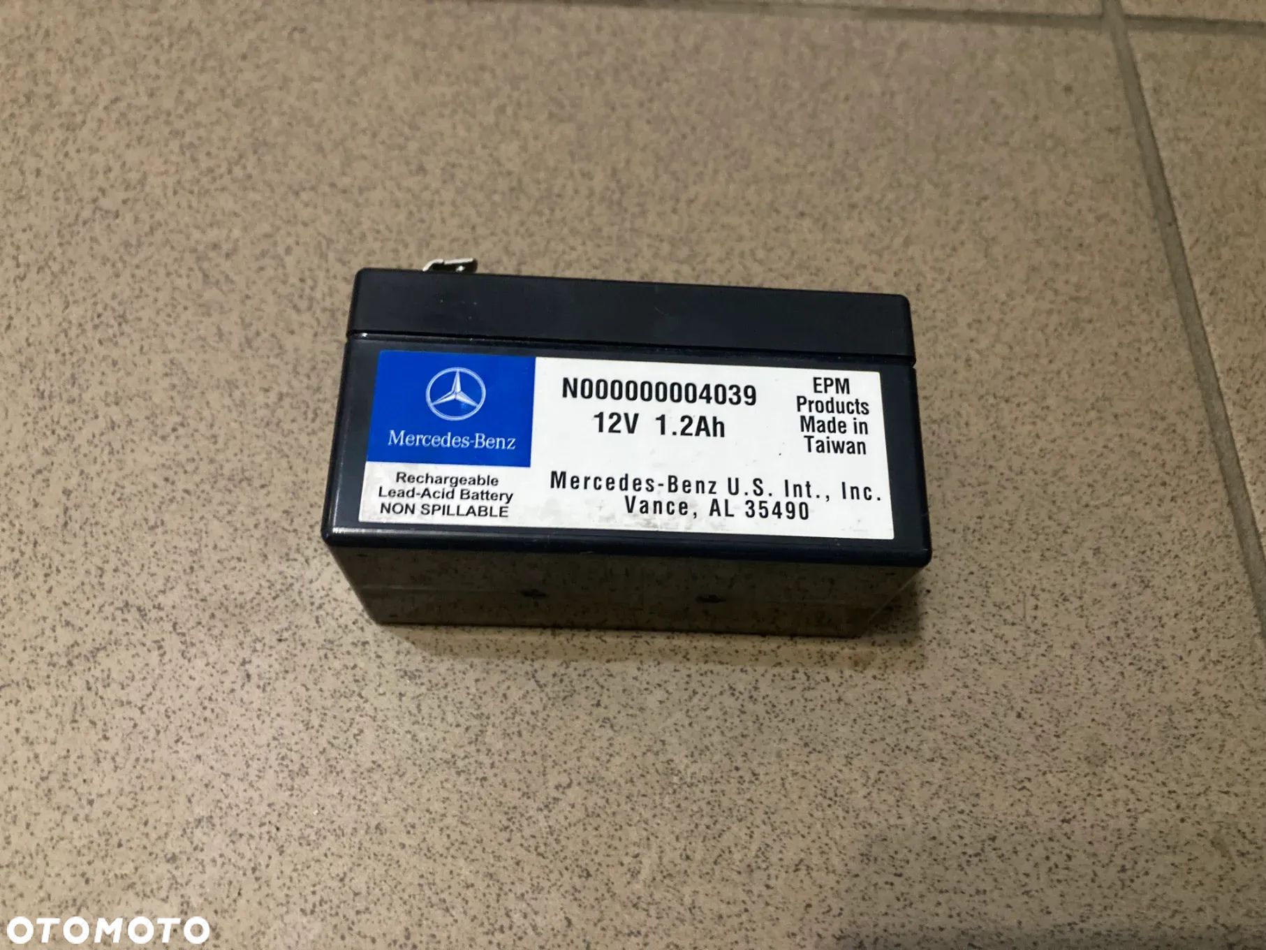 Akumulator dodatkowy Mercedes 12V 1.2 Ah - 1