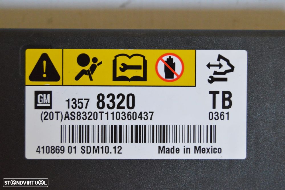 CENTRALINA ECU SENSOR AIRBAG GM 13578320 41086901 AS8320T110360437 OPEL INSIGNIA A G09 TOURER 2.0 CDTI 130CV A20DT - 4