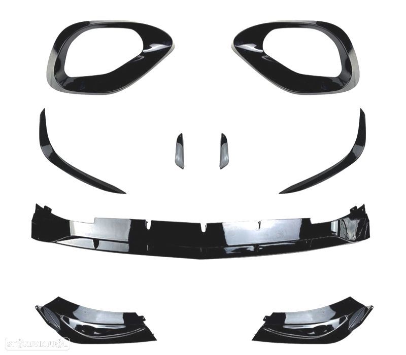 SPOILER FRONTAL MERCEDES CLASE C W206 21- PRETO BRILHANTE - 2