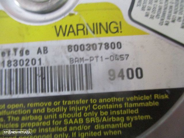Airbag Condutor 600307800 SAAB 93 2001 SAAB 93  YS3D 2001 2.0 Turbo 150CV 5P CINZA - 3