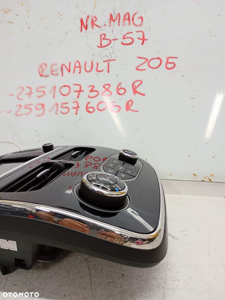 WYŚWIETLACZ NAWIGACJI PANEL KLIMATYZACJI RENAULT ZOE 275107386R 259157606R - 3