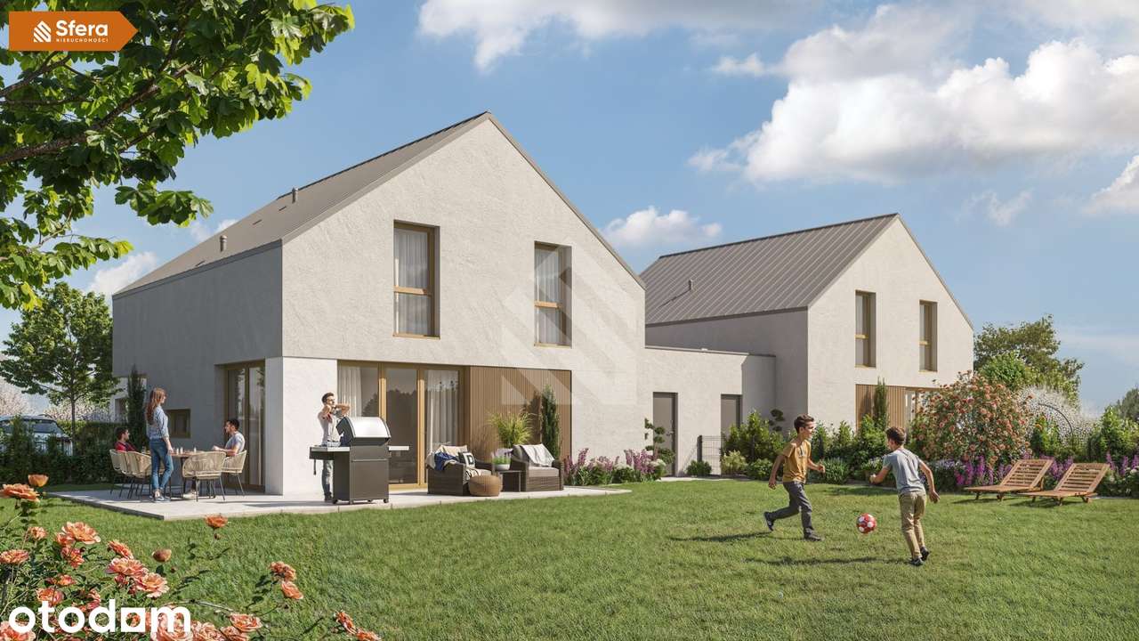 Nowy dom bliżniak z garażem 140m2 + ogródek!