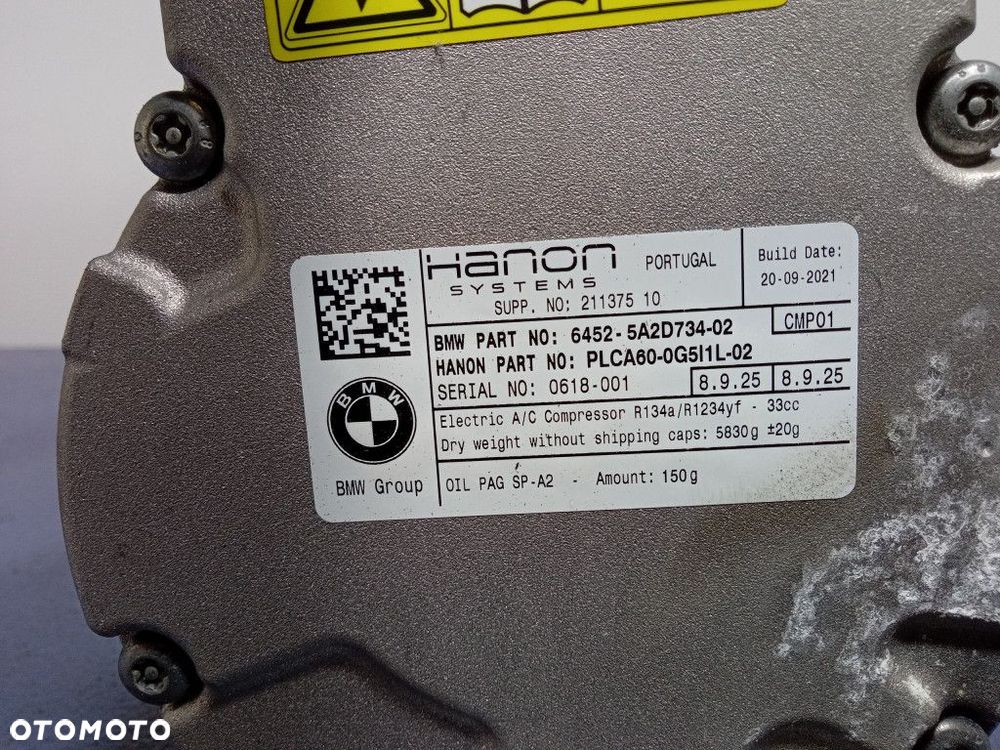 BMW IX I20 SPRĘŻARKA KLIMATYZACJI 5A2D734 - 5