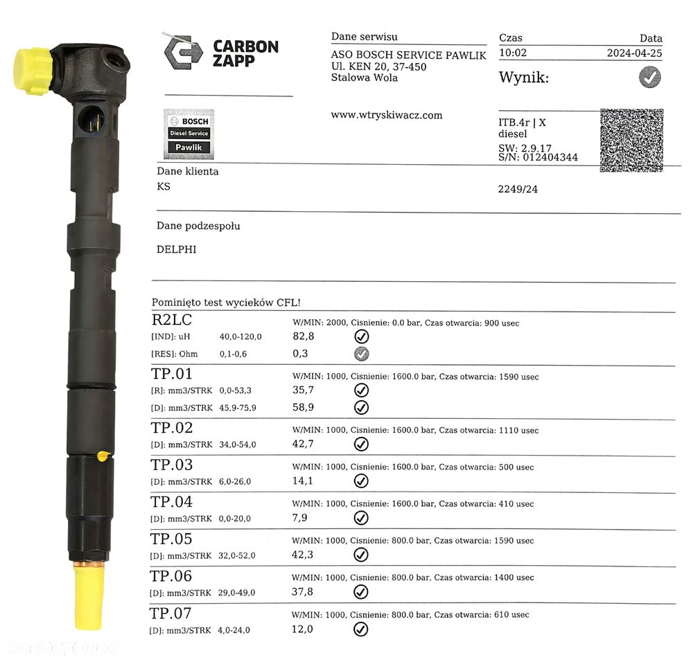 Wtryskiwacz Volkswagen Golf VII 1.6 TDI 28506046 28565336 04L130277AN Delphi - 3