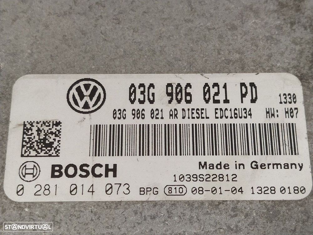 CENTRALINA MOTOR UCE VOLKSWAGEN CADDY III FURGÃO 2008 -03G906021PD - 2