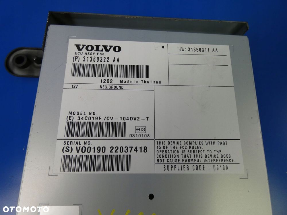 VOLVO XC60 I S60 V60 WZMACNIACZ RADIA AUDIO - 2