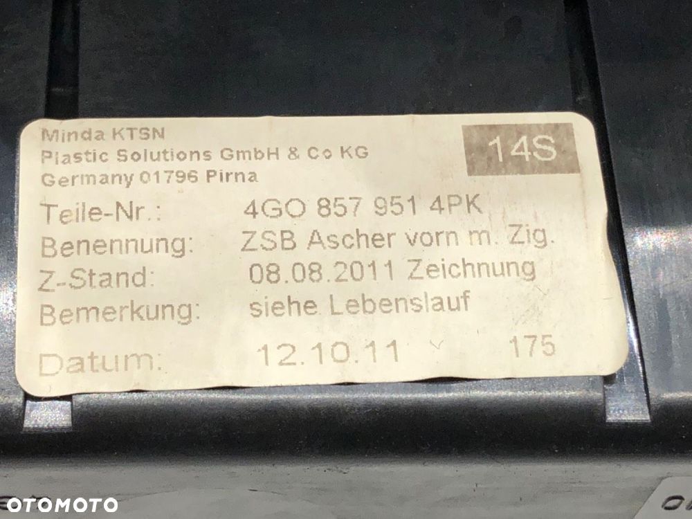 POPIELNICZKA  AUDI A6 C7 (4G2, 4GC) 2010 - 2018 3.0 TDI quattro 180 kW [245 KM] olej napędowy 2011 - 6