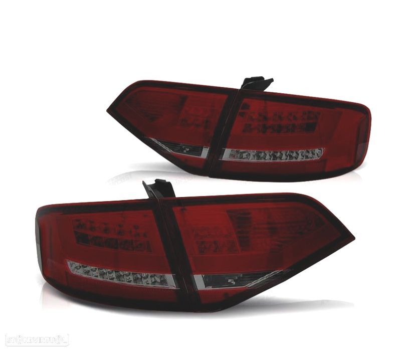 FAROLINS TRASEIROS AUDI A4 B8 07-11 LIGHT BAR VERMELHO FUMADOS - 2