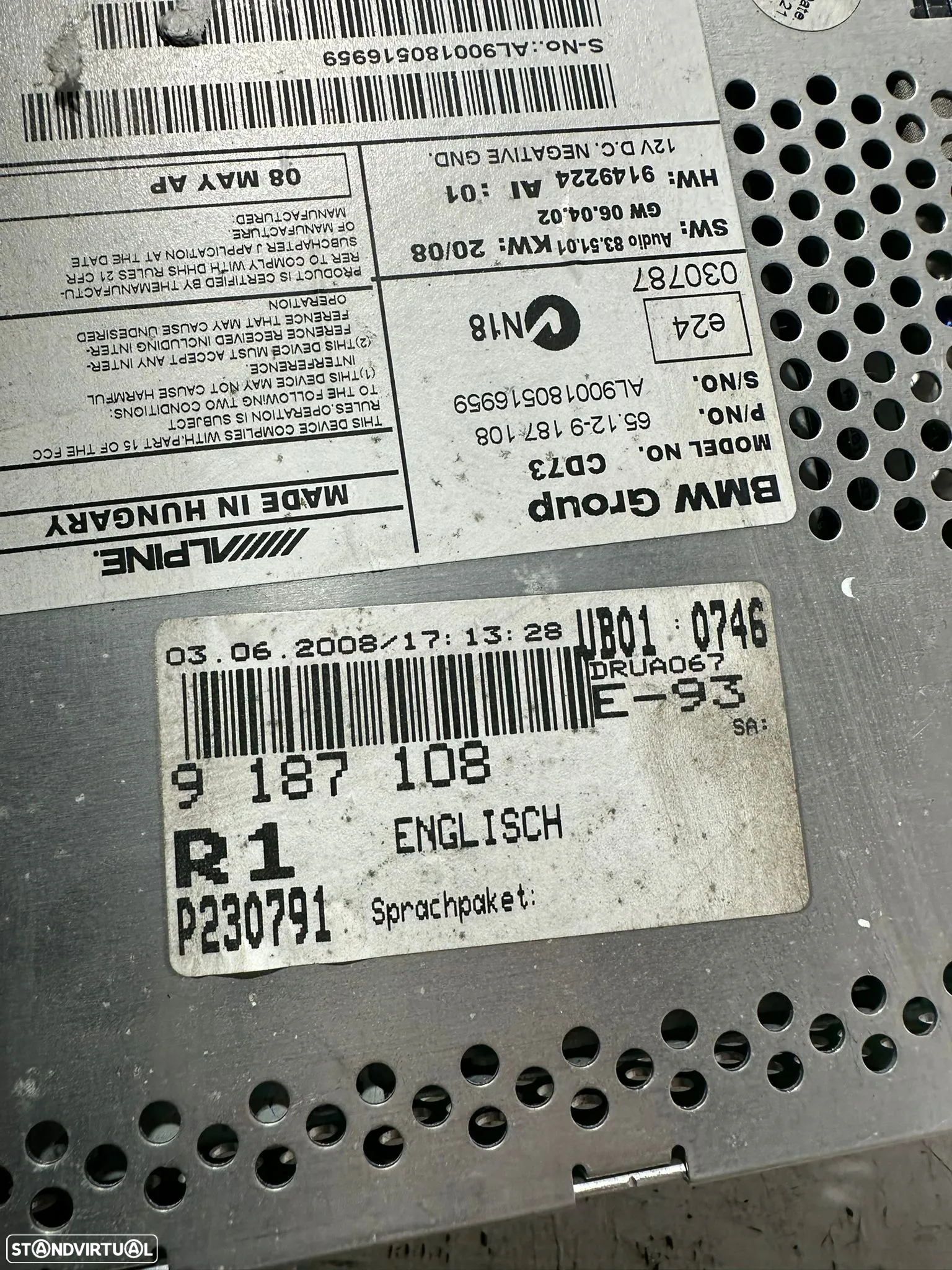 .Radio Original Profissional BMW Serie 1 E81 E82 E87 E88 Serie 3 E90 E91 E92 E93 - 8