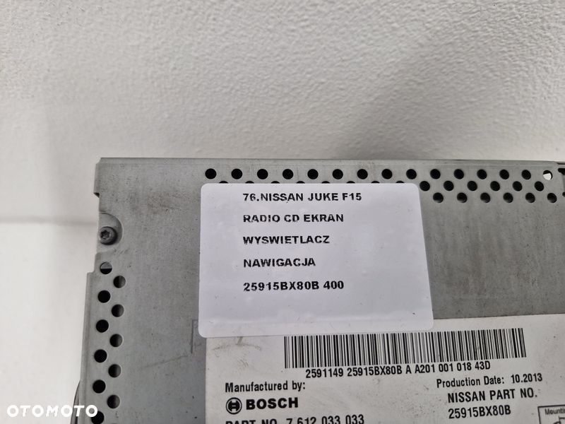 nissan juke 1 i f15 radio cd nawigacja navi ekran wyświetlacz monitor 25915bx80b - 6