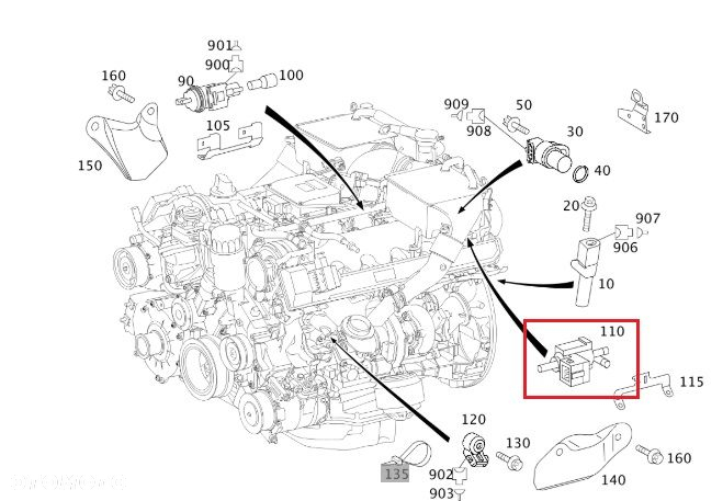 MERCEDES M275 M285 Zawor podcisnienia ORYGINAL - 2